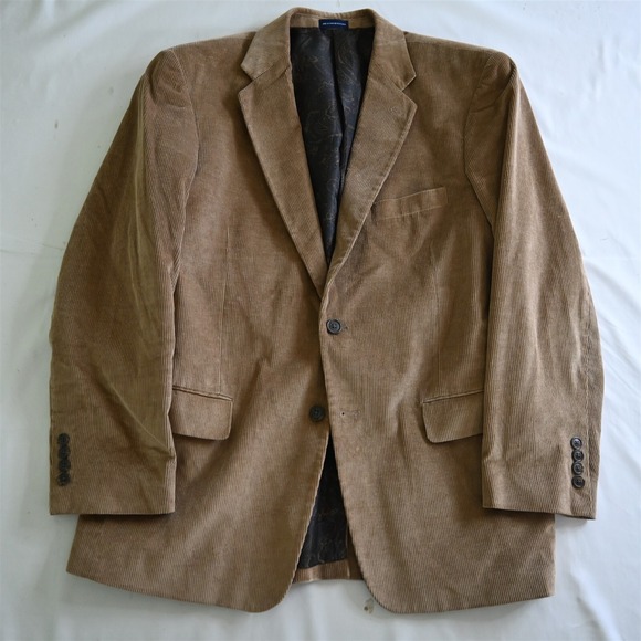 Stafford 42R Khaki Corduroy Classic Fit Mens‎ Blazer Suit Jacket Sport Coat
